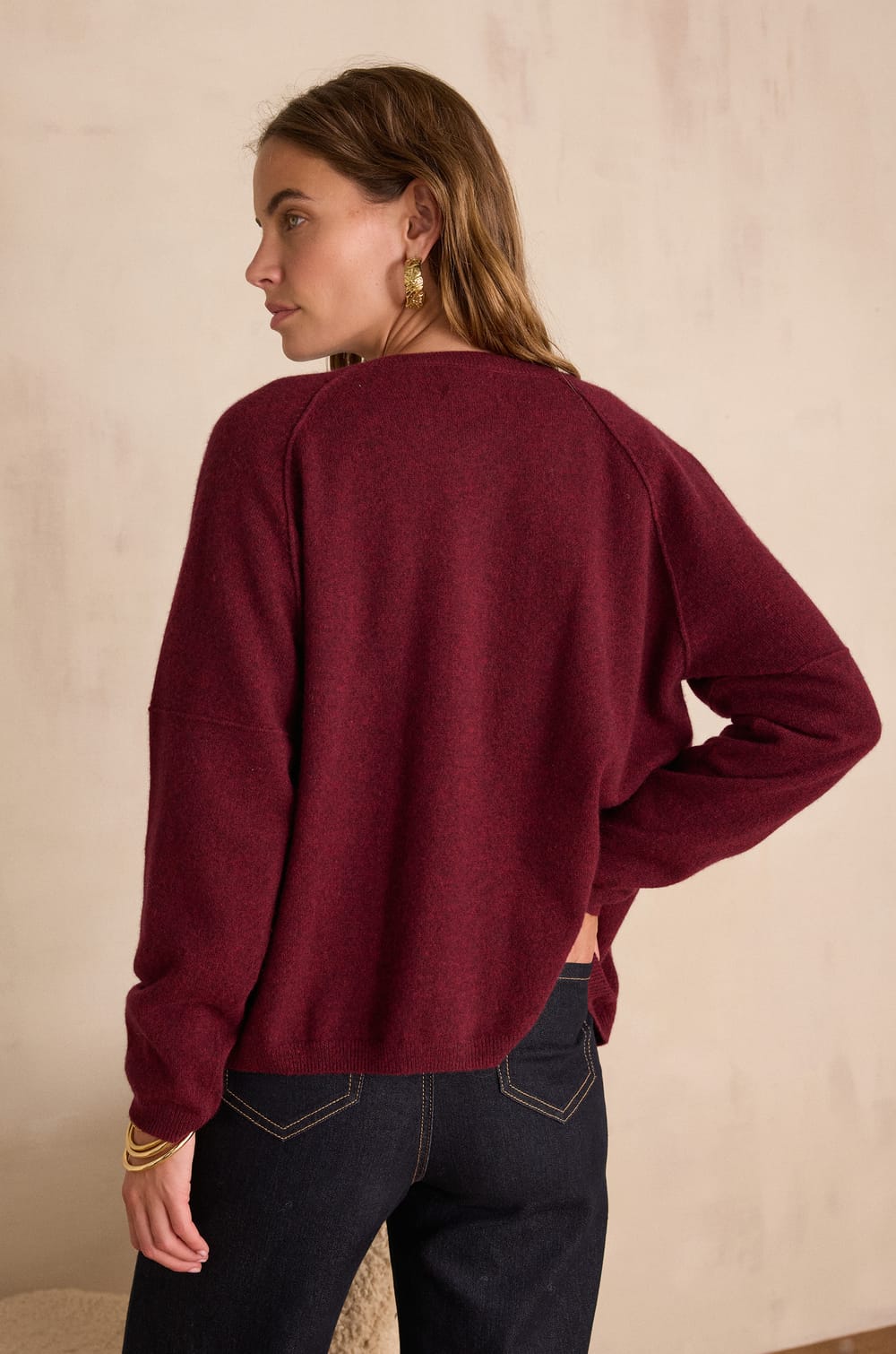 BILLY Cardigan in 100% recycled cashmere;${refinementColor}