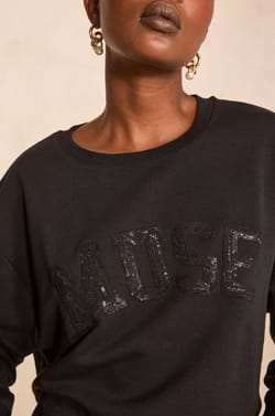 MUSE sequined detail sweatshirt;${refinementColor}