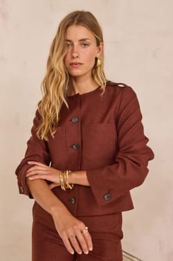 VIRGILE structured short jacket;${refinementColor}