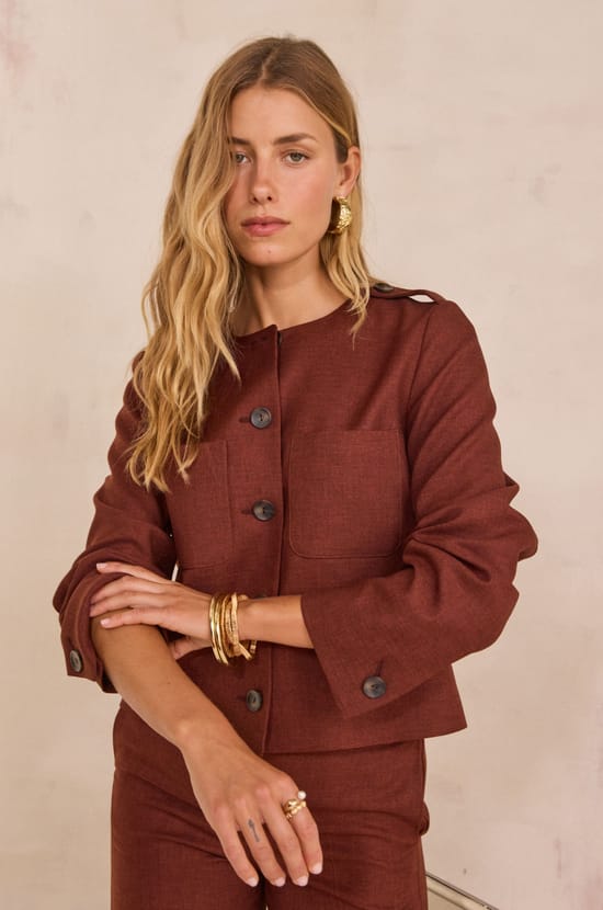 VIRGILE structured short jacket;${refinementColor}