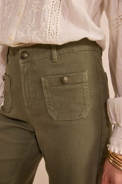 MAE wide cotton blend pants;${refinementColor}
