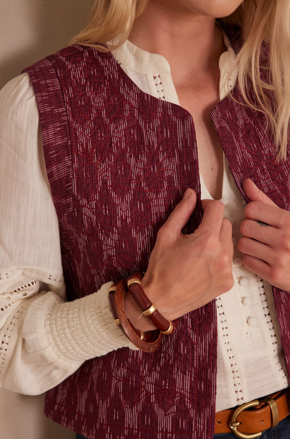 Gilet en coton PRUNE;${refinementColor}