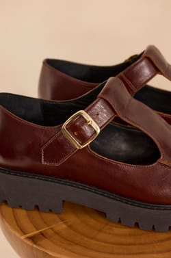Derbys plates en cuir ORPHEE;${refinementColor}