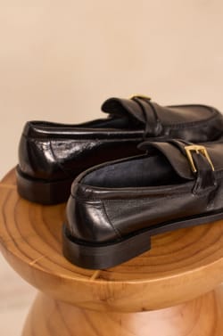 ORNELLA BIS flat leather moccasin;${refinementColor}