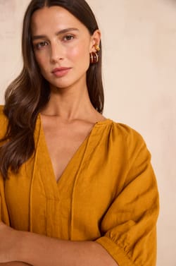 Straight linen dress BLINNY BIS;${refinementColor}