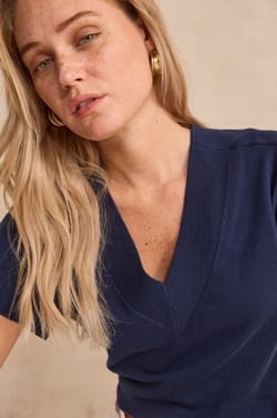 Pretty short-sleeved cotton top;${refinementColor}