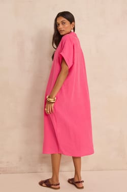 NAYAA short sleeve shirt dress;${refinementColor}