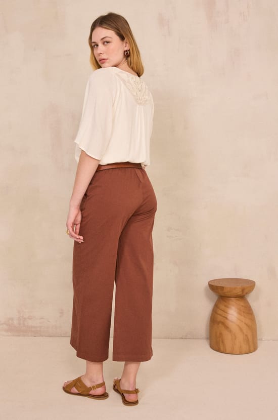 Wide and straight pants BERTHIE;${refinementColor}