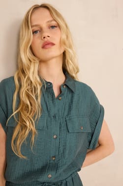 MALLORY short sleeve blouse;${refinementColor}