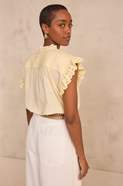 Short-sleeved cotton blouse DEMETRIO;${refinementColor}