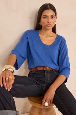 3/4 Sleeve T-shirt LIANA;${refinementColor}