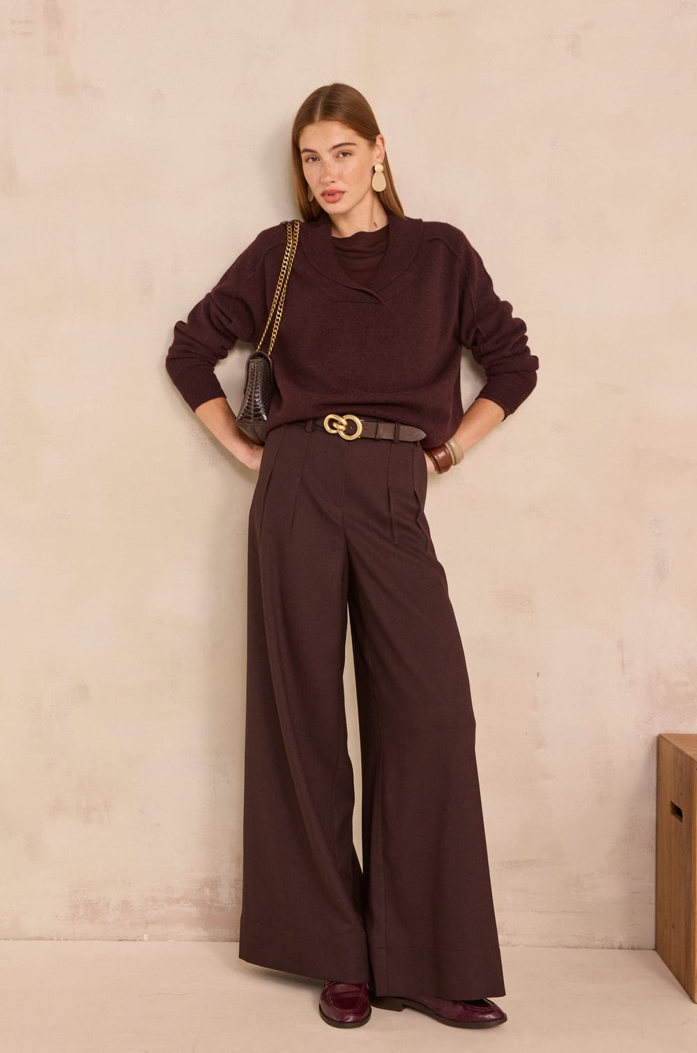 AUGUSTE long sleeve wool sweater;${refinementColor}