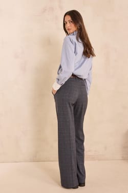 High-waisted plaid suit trousers LAYLA;${refinementColor}