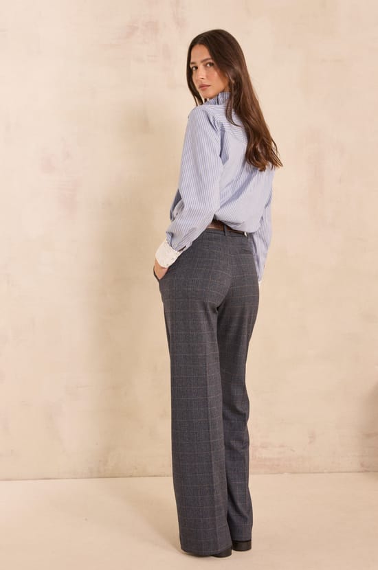 High-waisted plaid suit trousers LAYLA;${refinementColor}