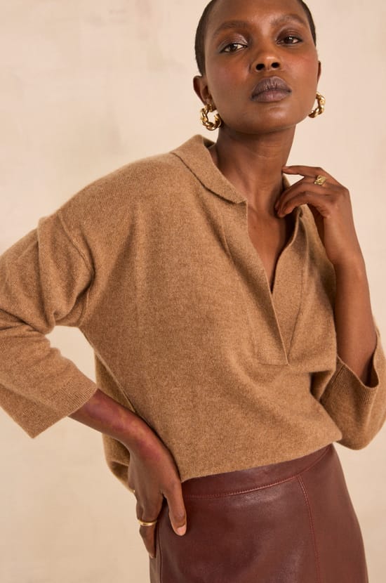 Long sleeve cashmere sweater ALICIA;${refinementColor}