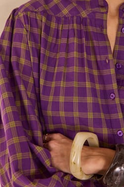 100% cotton checked blouse DONATELLA;${refinementColor}