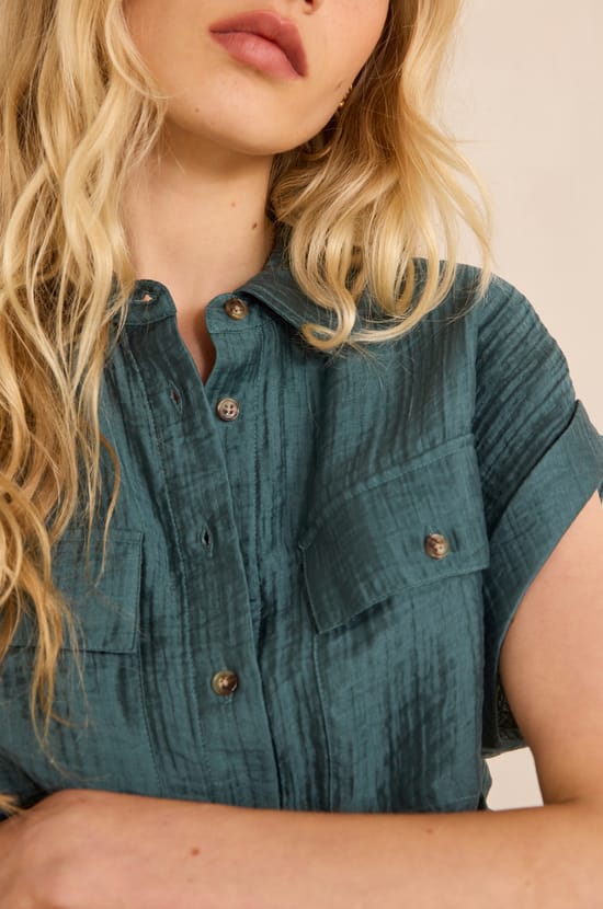 MALLORY short sleeve blouse;${refinementColor}