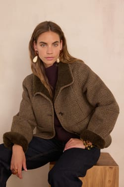 DARIO checked coat;${refinementColor}