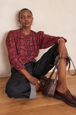 DIANE floral print Blouse;${refinementColor}