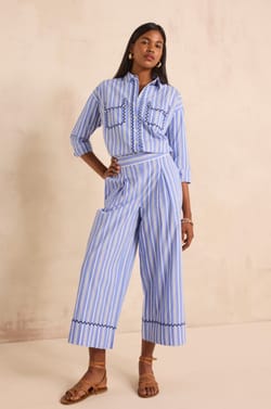 Straight striped cotton pants LOUISETTE;${refinementColor}