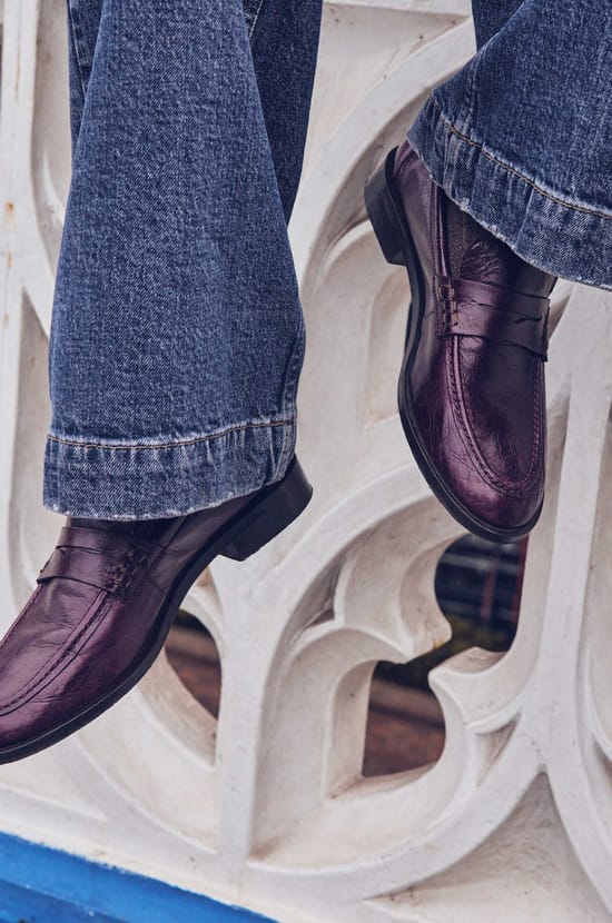 ORNELLA leather loafers;${refinementColor}