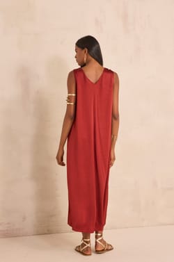 Penelope straight dress with straps;${refinementColor}