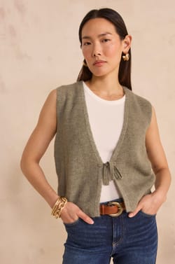 PACHA alpaca blend sleeveless vest;${refinementColor}