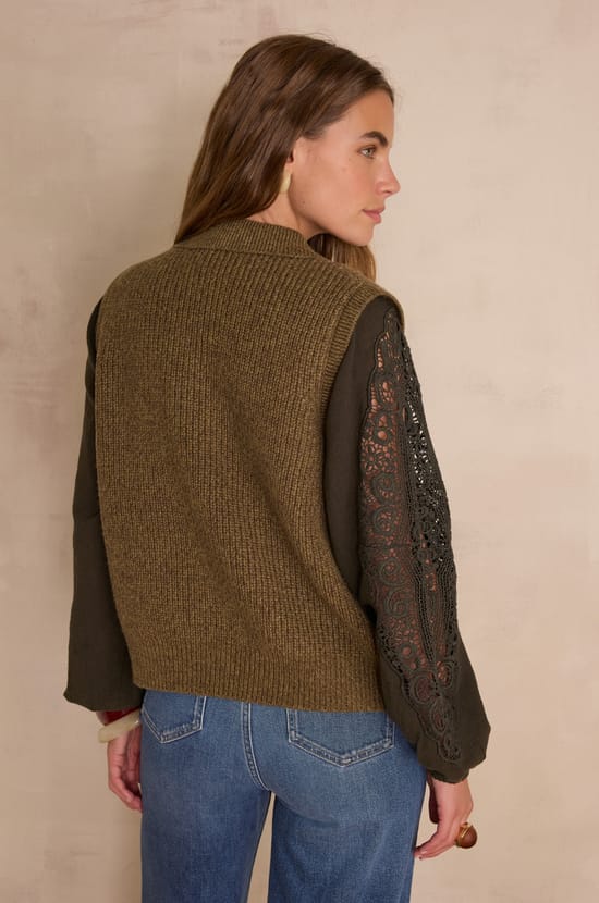 SIMON Sleeveless Cardigan;${refinementColor}