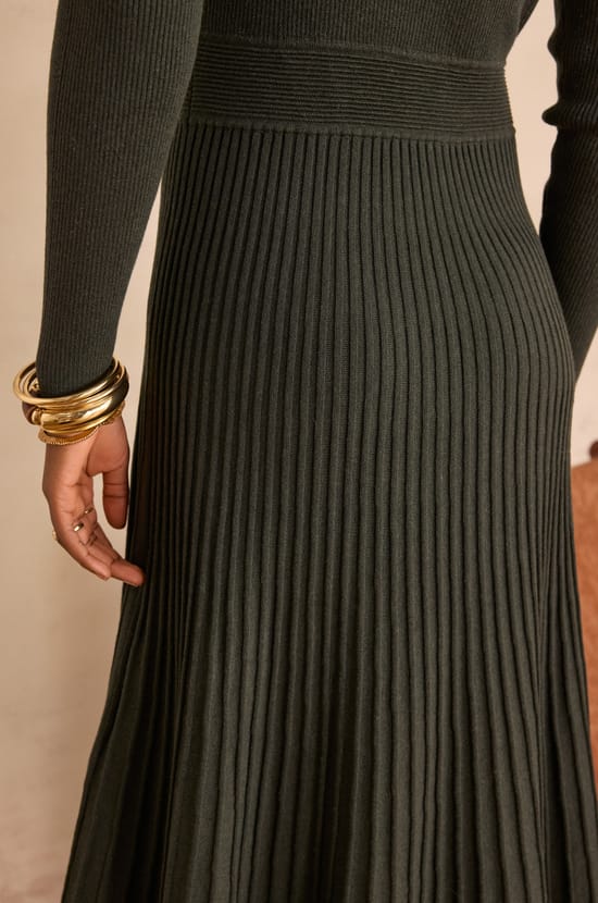 MARTIKA pleated knit dress;${refinementColor}