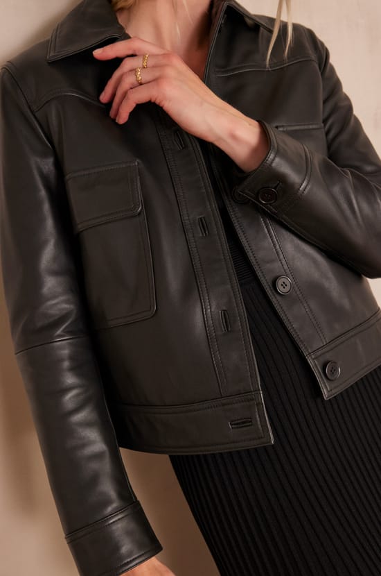 PACHA leather jacket;${refinementColor}