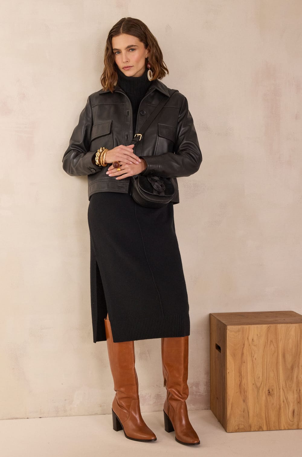 Wool and yak jumper dress BELLA;${refinementColor}