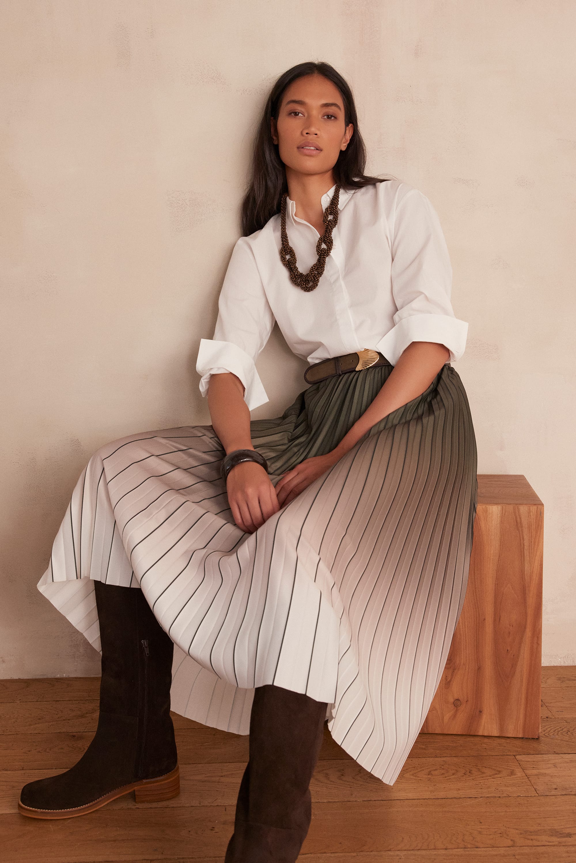 andmary Mel gather skirt Sサイズ　brown ANDMARY】Mel gather skirt