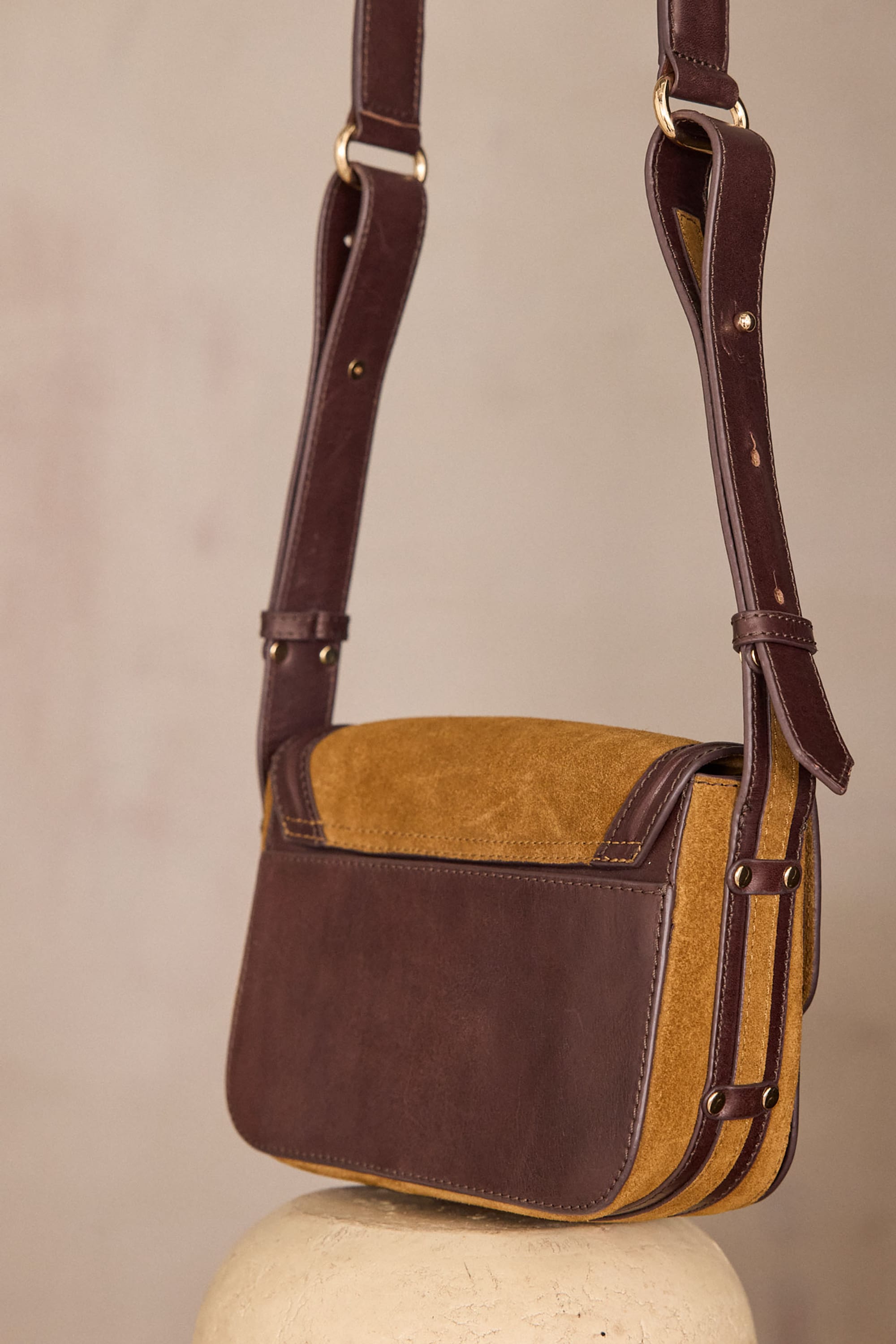 LEONARD MINI leather bag woman | BEIGE | Maison 123