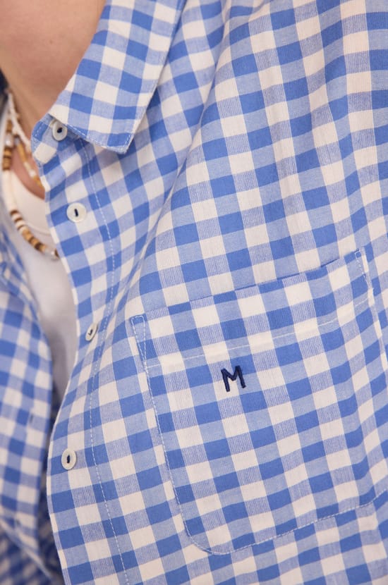 Long-sleeve cotton checkered shirt MARILOU;${refinementColor}