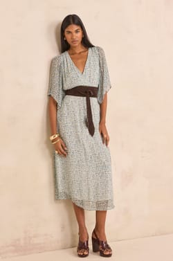 Straight dress with BALMA print;${refinementColor}