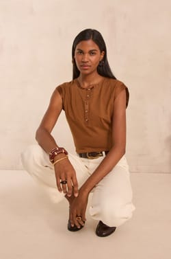 TERENCE cotton sleeveless T-shirt;${refinementColor}
