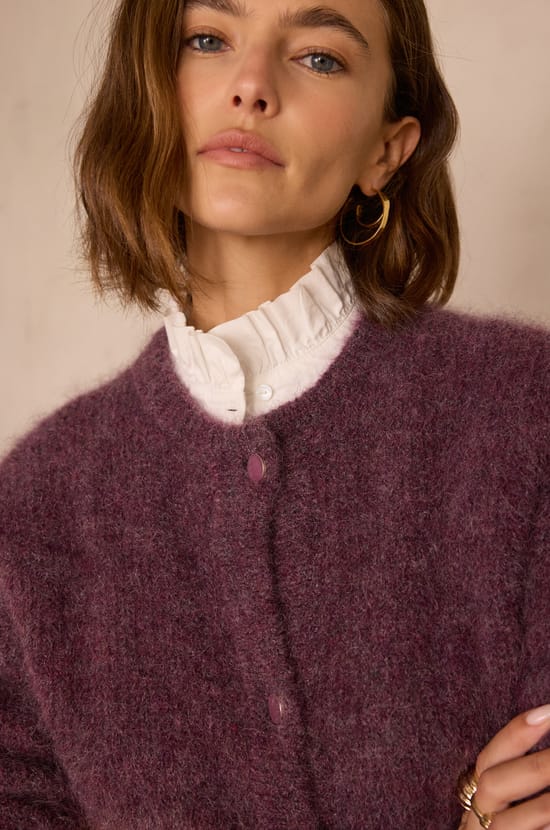 LOU mohair and alpaca cardigan;${refinementColor}