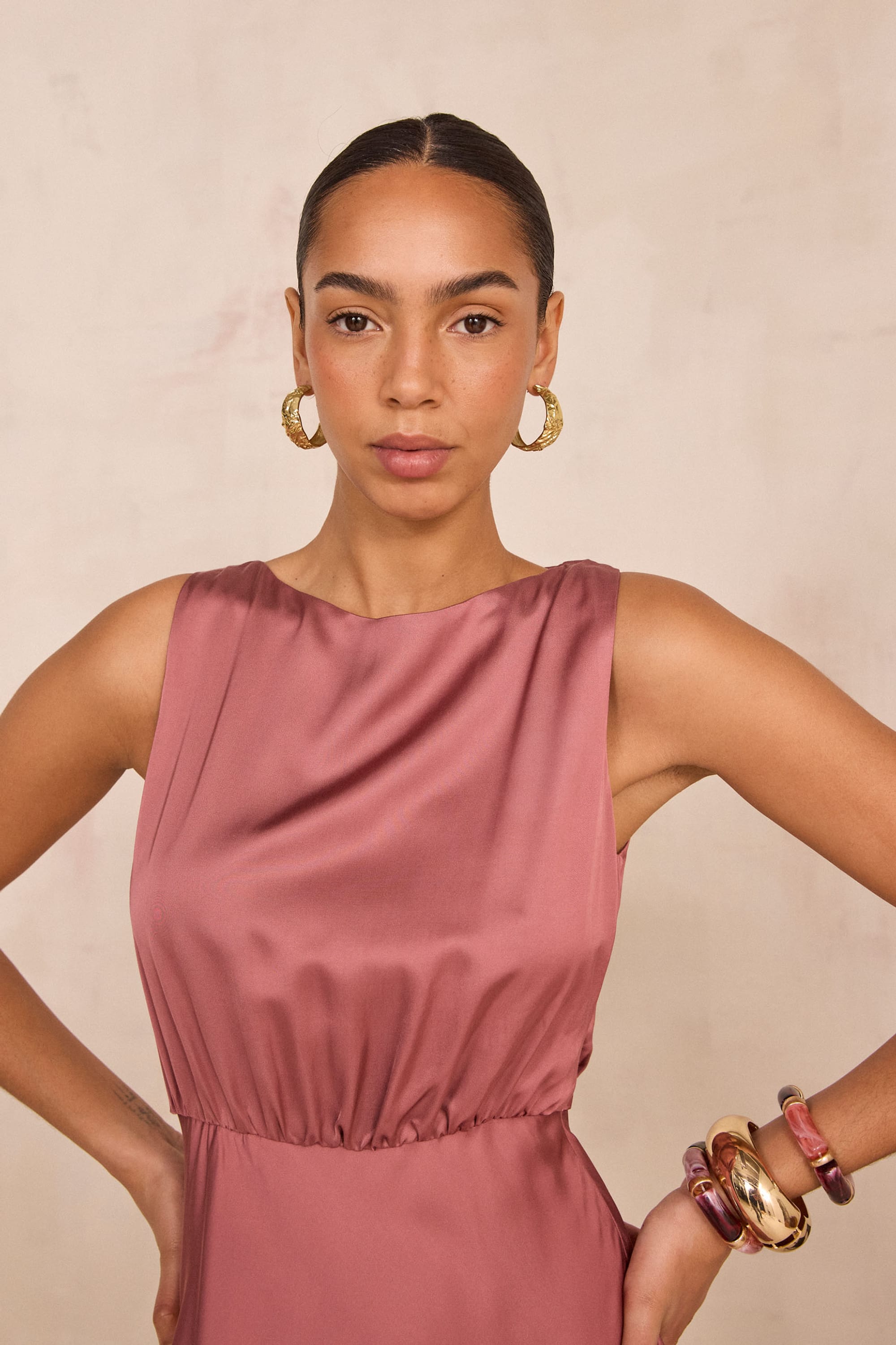 Straight and fluid dress BOCA woman | DARK PINK | Maison 123