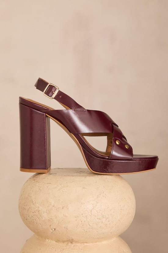 Sandales &agrave; talons en 100% cuir SCOTT;${refinementColor}