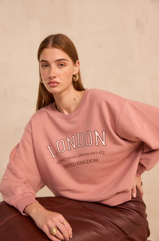 LESHOP long sleeve cotton blend sweatshirt;${refinementColor}