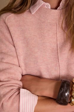 CLINTON heathered jumper in 100% wool;${refinementColor}