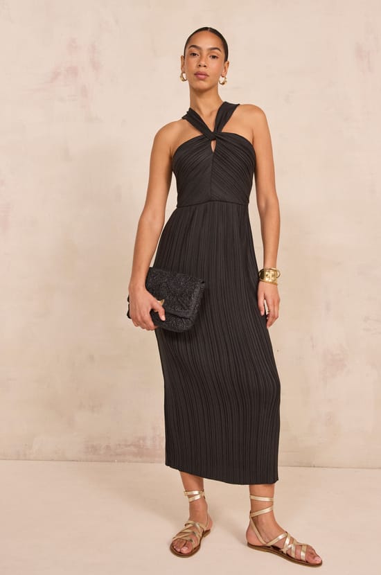 BAILEY pleated straight dress;${refinementColor}
