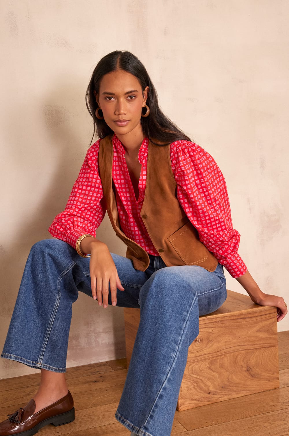 Gilet en cuir PERLIN;${refinementColor}