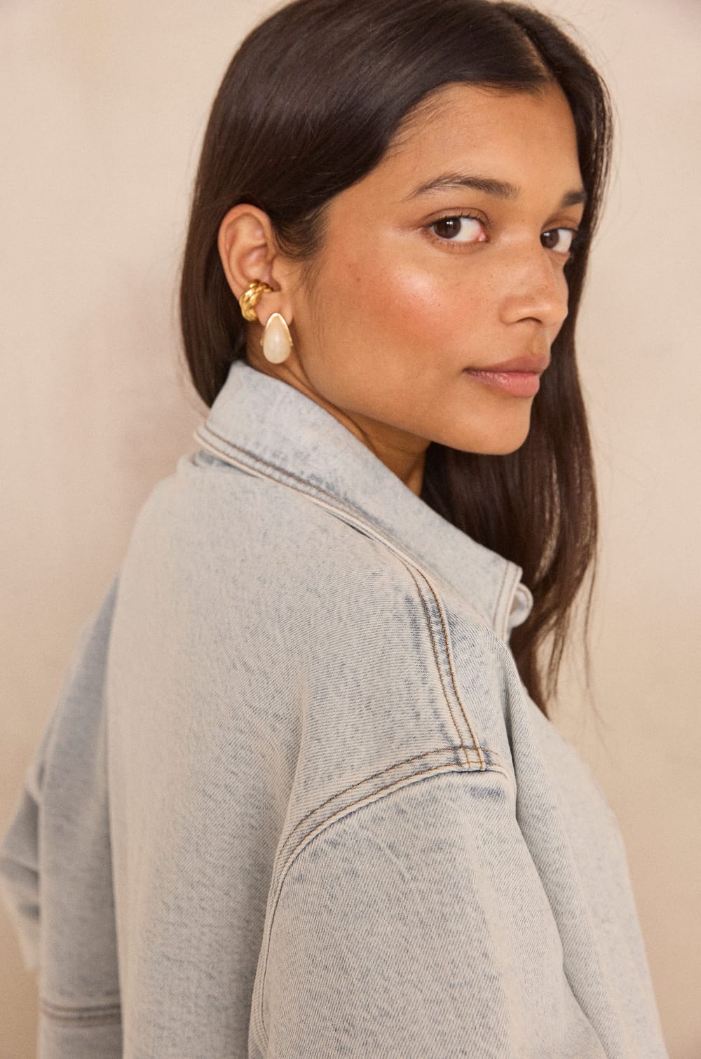 Unisex long-sleeve denim shirt ENVOUTANT;${refinementColor}