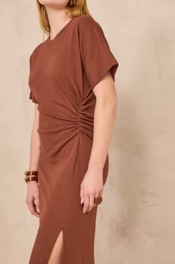 Robe slim en coton m&eacute;lang&eacute; BRISBANE;${refinementColor}