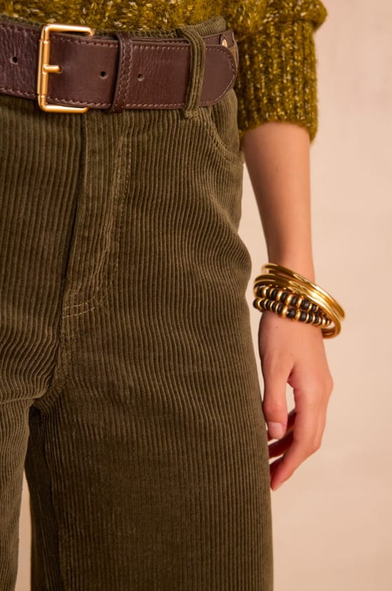 LISA wide-leg corduroy trousers;${refinementColor}