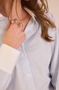 100% cotton striped shirt DESERT;${refinementColor}