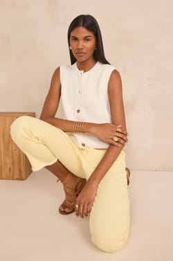 Straight cotton blend trousers PATIENCE;${refinementColor}