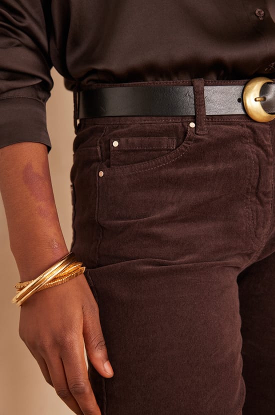 Straight cotton velvet trousers MARCUS;${refinementColor}