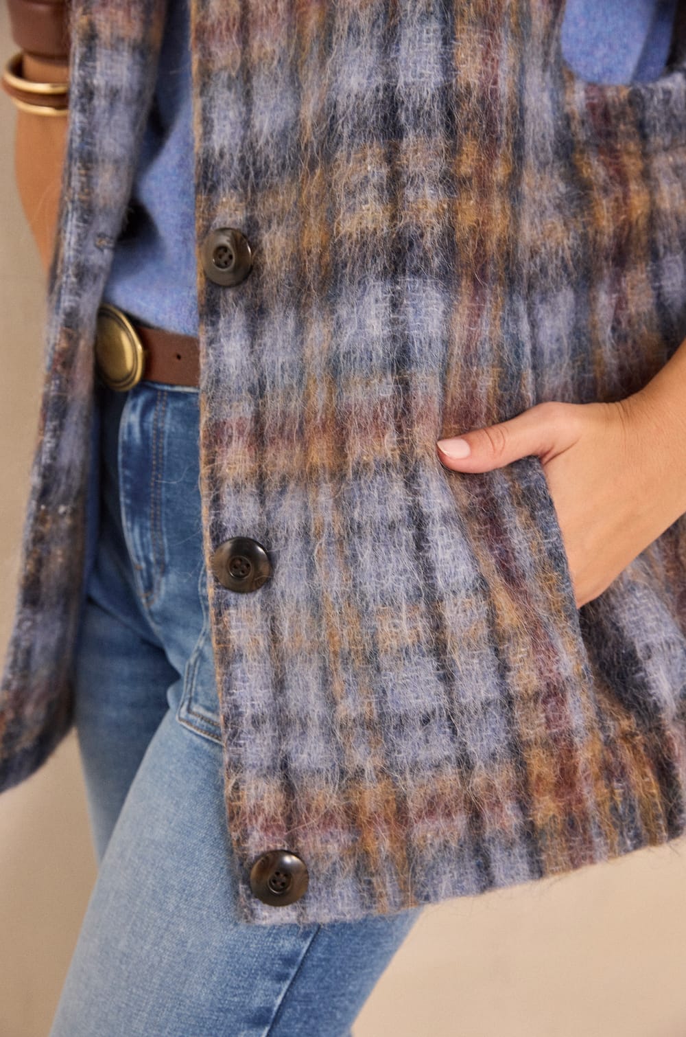 DJODDY sleeveless coat mixed wool;${refinementColor}